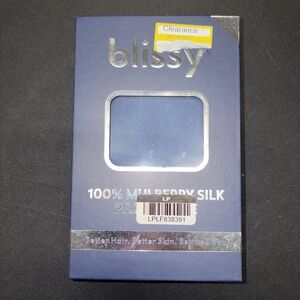 Blissy Size King 600 Thread Count 100% Mulberry Silk Pillowcase Navy Blue 20762